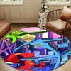 Superhero Adventures City Round Mat, Anti-slip Circle Carpet Chair Rug For livingroom,Bedroom, Doormat Home Decor Gift Christmas Gifts