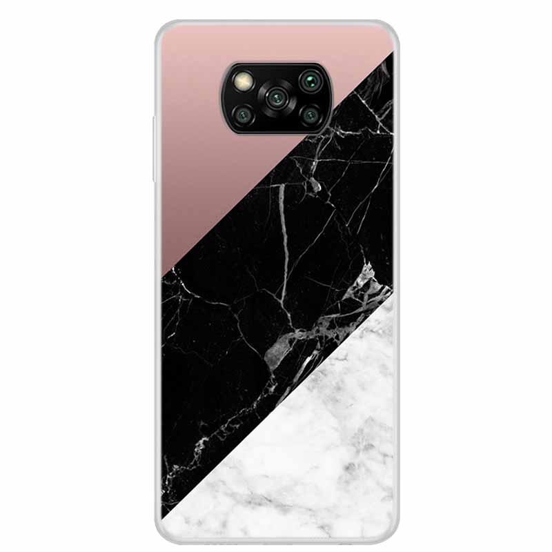 For Poco X3 Pro Case X3 NFC 6.67" Clear Marble Soft TPU Silicone Back Case for Xiaomi Poco X3 NFC Phone Covers Shockproof Fundas