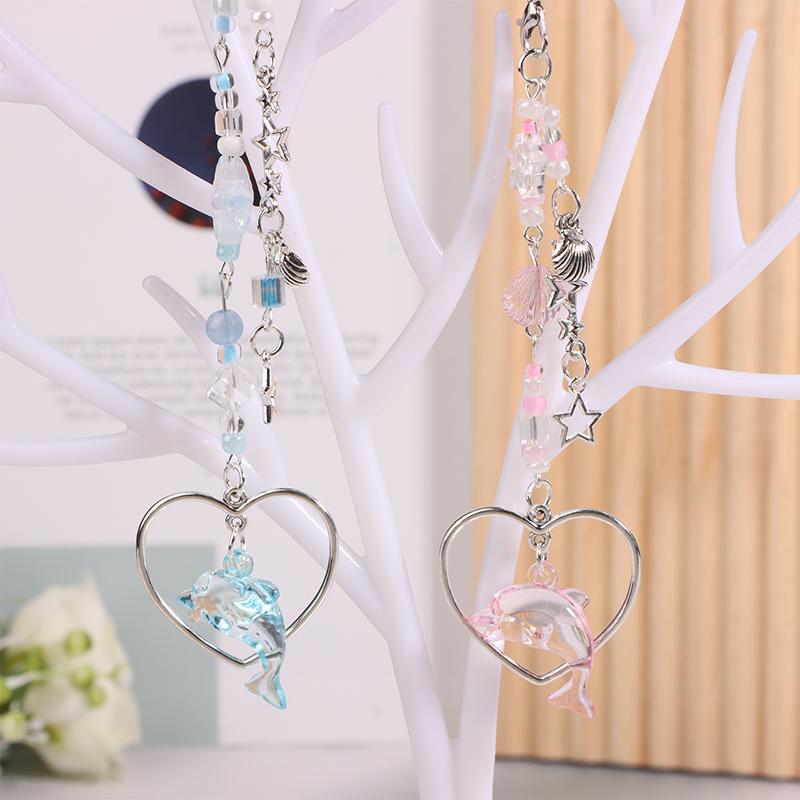 Summer Sea Dolphin Shell Star Phone Charms Pendant Diy Bead Safe Lucky Cases Hanging For Bag Ccd Camera Colorful Y2K Ins Korea