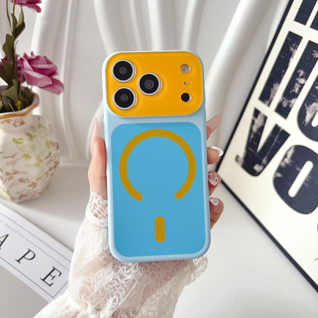 Applicable to iPhone11PROMAX dopamine mobile phone case, contrasting colors, colorful magnetic suction, Apple 11 two-color protective case