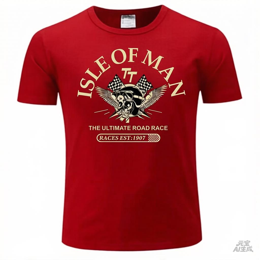 Unisexs Tshirt Isle Of Unisex Tt Races Skull Helmet Tshirt 2025 Fashion Tees Est1907