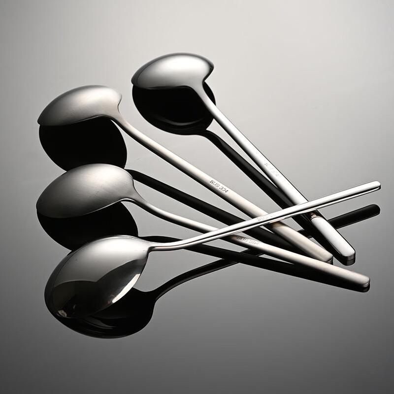 Stainless Steel Long Handle Deep Round Dessert Soup Spoon