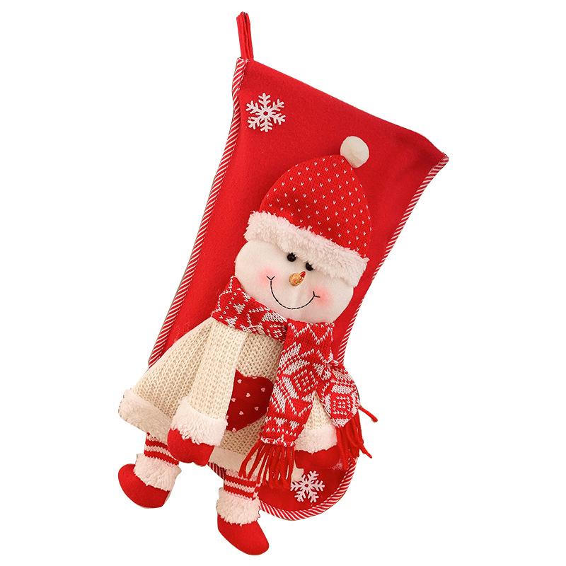 3D Knitted Santa Claus & Snowman Gift Bag Christmas Tree Decorations