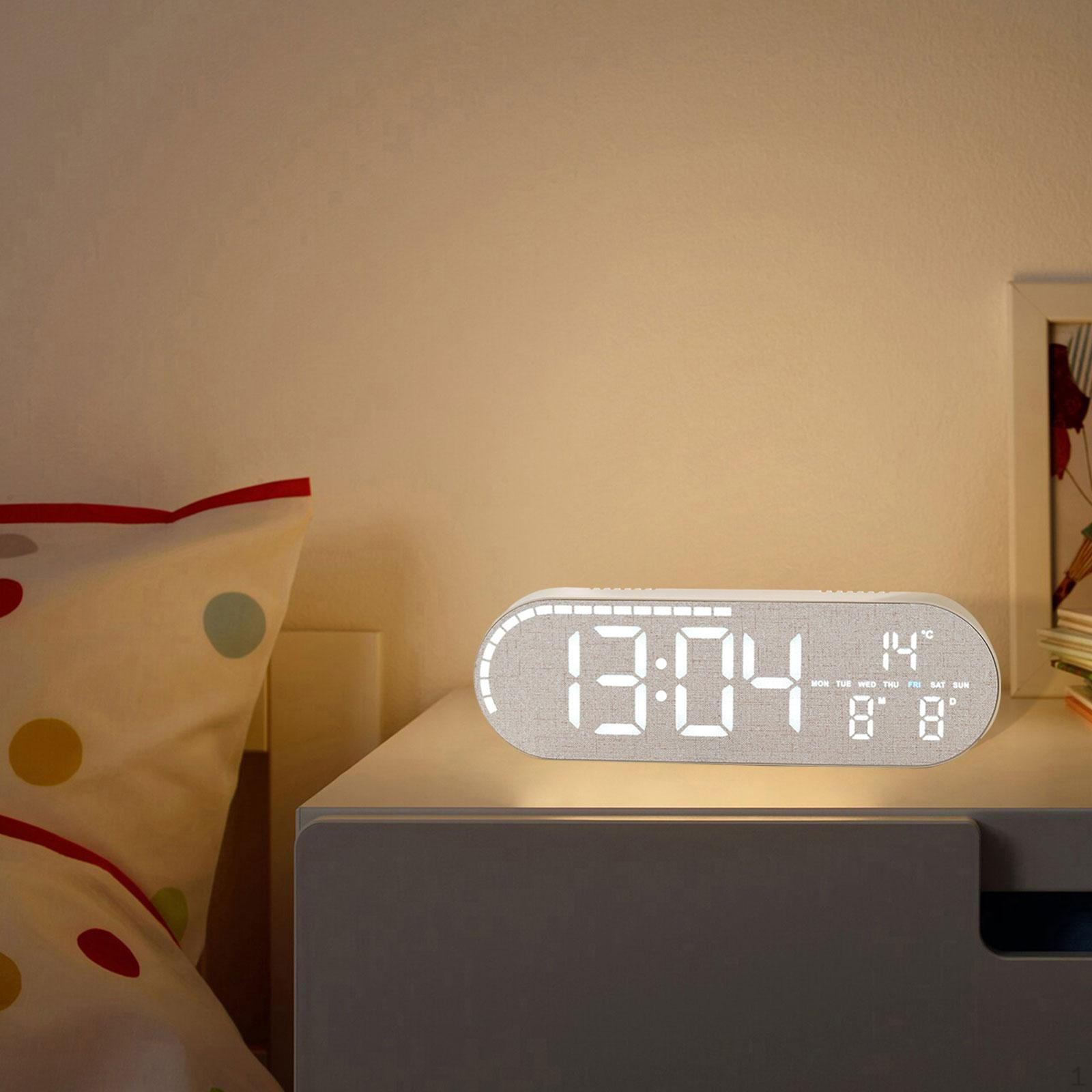 

Aesthetic Digital LED Wall Clock for Hanging Or Standing, Silent, Office, Living Room, Kitchen сірий колір