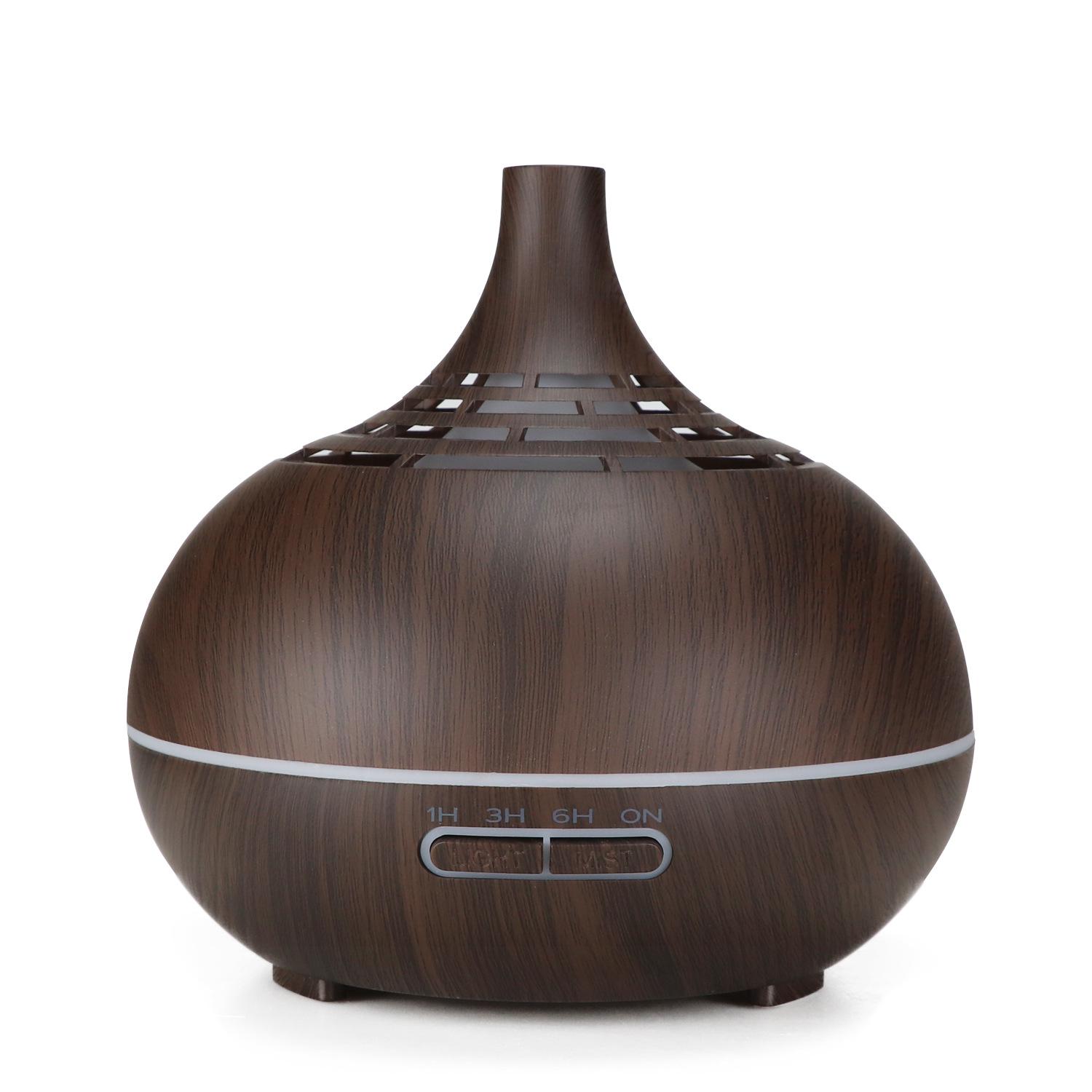 Ultrasonic Wood Grain Aroma Diffuser with Seven-Color LED UK Standard