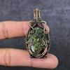 Dragon Jasper Gemstone Copper Wire Wrap Jewelry Pendant 2.44" f2V36