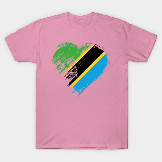 T Shirt Women Grungy I Love Tanzania Heart Flag Harajuku Print Kawaii Tshirt Summer Short Sleeve Female T-Shirt Top Tee