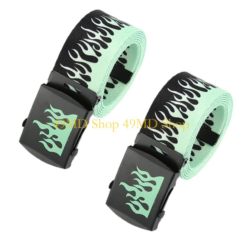 49MD Punk Flame Design Adjustable Unisex Belt For Hip Hop Streetwear Fashion Accessory