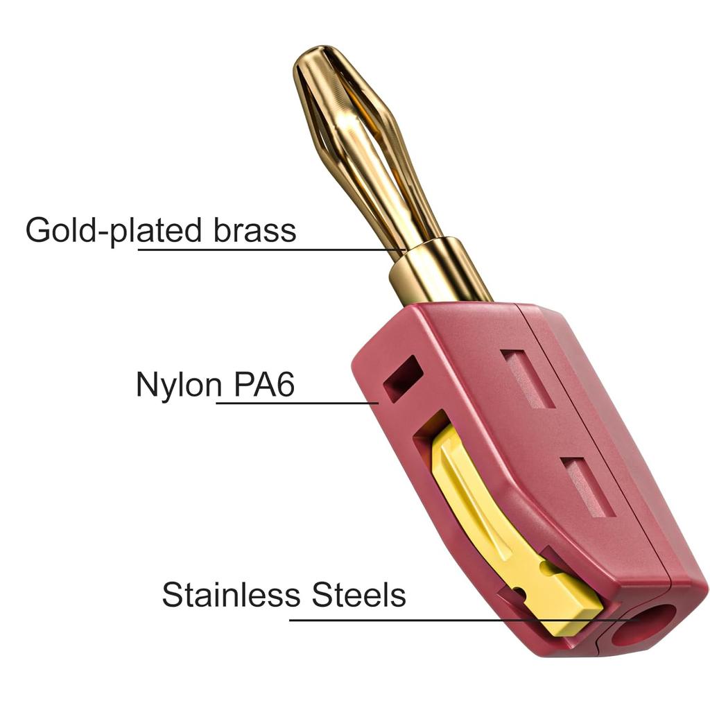 Portable 32A 4mm Banana Plug Solderless Quick Connect High Current Gold-Plated Banana Connectors Audio Copper Speakers Amplifier