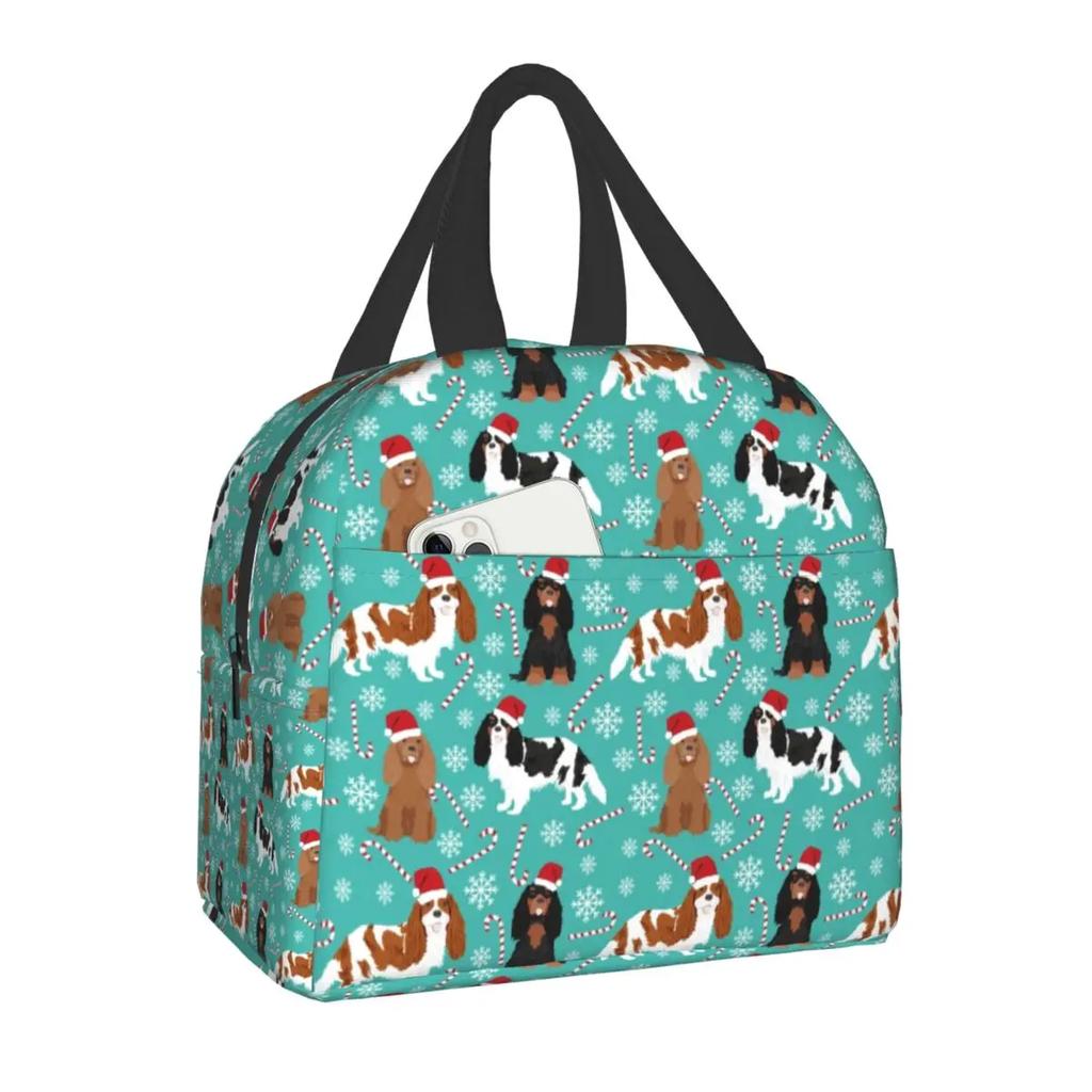 Dog Cavalier King Charles Spaniel Insulated Lunch Bag Resuable Cooler Thermal Lunch Box for Women Kid Picnic Travel