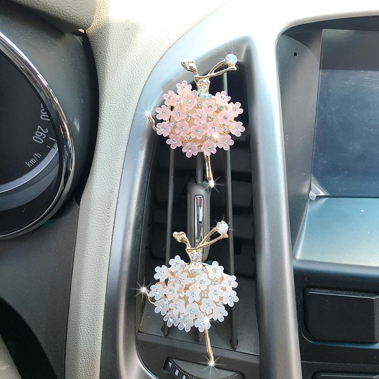 Luxury Ballet Girl Car Air Vent Perfume Clip - Elegant Interior Decoration