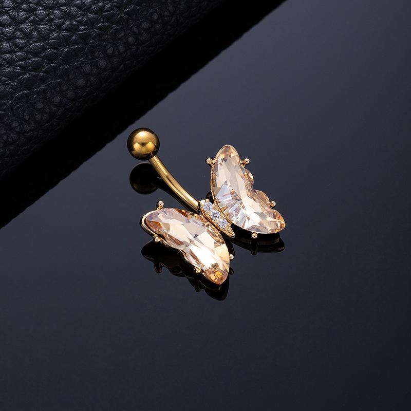 Stainless Steel Butterfly Belly Button Ring Navel Piercing Ring For Women Girls Sexy Belly Piercing Ring Body Jewelry