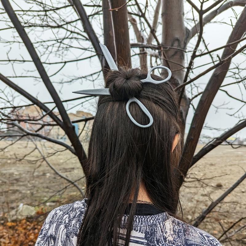 2 Pcs Creative Scissors Shaped Hair Sticks Non Slip Hold Cool Unique Design For Daily Wear Party Cosplay Hair Accessories