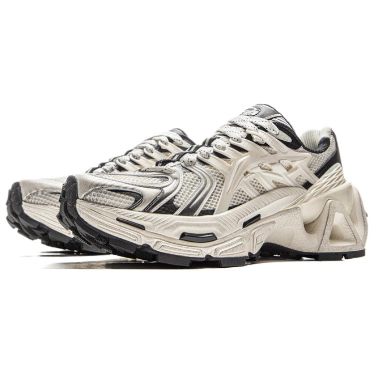 Li Ning Furious Rider ACE 3.0 Tendenza Moda Ammortizzazione, Resistenti all'Usura Basse Casual Unisex Avorio Nero AZGV151-1