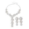 Metal Necklace Earrings Set Luxury Exaggerated Geometric Jewelry Set  Girls