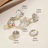 6/8/12 pcs/set Gold Sliver Open Ring Sets Zinc Zinc Alloy Floral Ring Elegant Geometric Baroque Ring  Gift