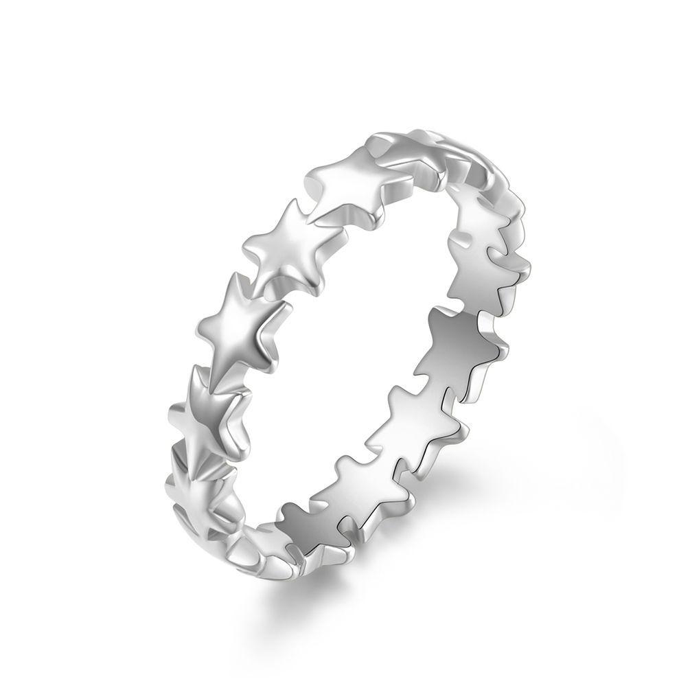 Stackable Titanium Steel Star Ring: Women's Unique Pinky Hand Jewelry