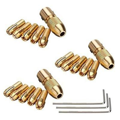 3 Conjuntos 0.5-3mm Mandril de Furadeira de Latão Pequeno Adaptador de Pinça para Broca Elétrica