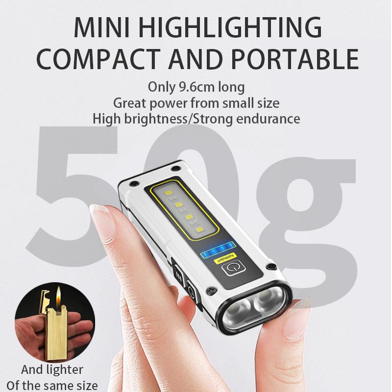 Mini Portable Flashlight with Multiple Lighting Modes, Switchable and Supports USB Charging, Suitable for Outdoor Lighting, Fishing, Patrol, and Work