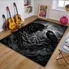 Wolf and Raven Nordic Design Rug Patterned Carpet, Non Slip Mat Suitable for Living Room and Bedroom Sofas