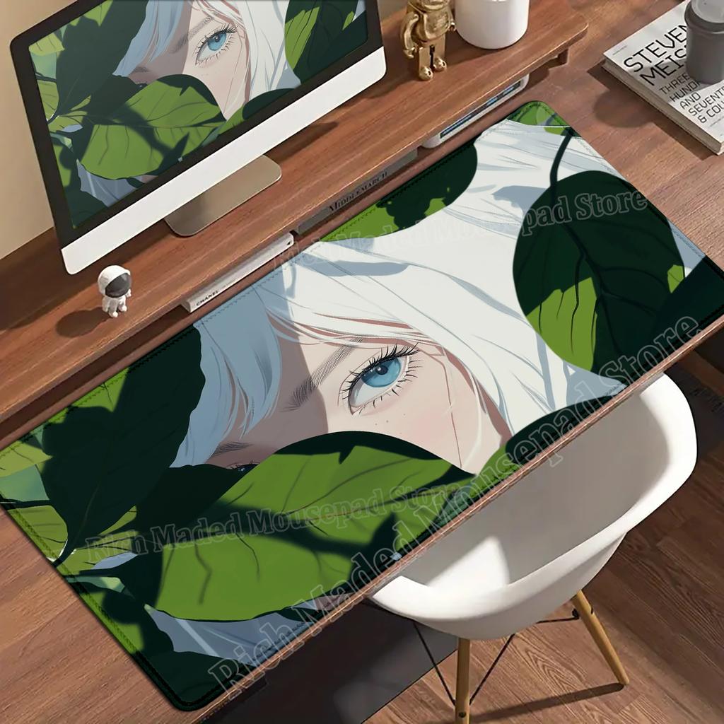 Girls and Leaves Xxl Mouse Pad 900x400 Kawaii Anime Girl Deskmat Pc Gaming Accessories Computer Office Keyboard Mousepad Carp