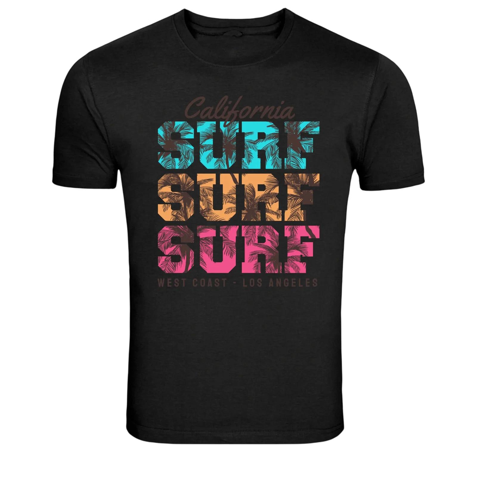 California Surf Surf Surf West Coast Los Angeles Graphic T-Shirt L