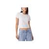 Levis Soft Comfortable Casual Ribbed Crew Neck Short Sleeve T-Shirt Women Tops White 003HQ-0000