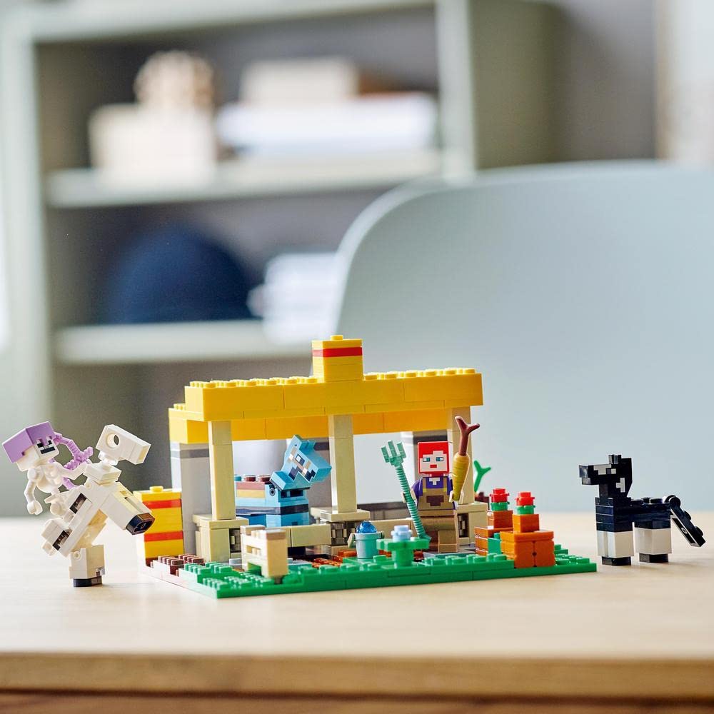 LEGO Minecraft Stall 21171 Spielzeugbausteine Geschenk Videospiel Tiere Jungen und Mädchen ab 8 Jahren
