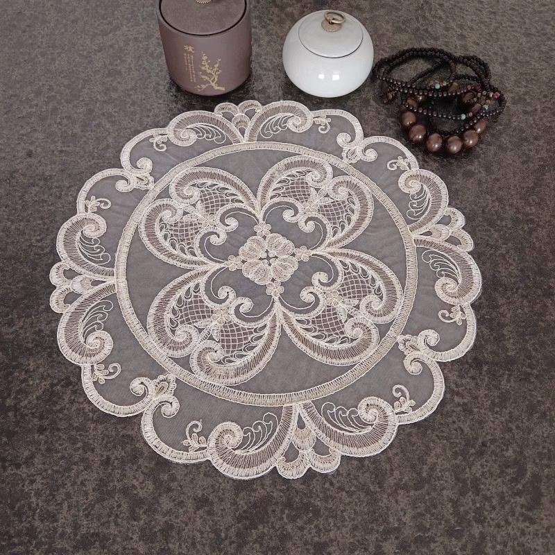 Modern classical embroidery square table mat vase fruit tray table lamp pad cloth furniture cover cloth wedding banquet decor