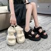 Platform sports sandals women's summer new muffin shoes large size casual beach sandals Velcro women's shoes