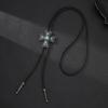 Punk denim bolo tie tie cross turquoise sweater chain rope alloy pendant necklace