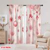 2pcs,2D Plane Printing Window Curtain Christmas Ornaments Watercolor (2) Durable 100% Polyester Fabric (without Rod) Decorations