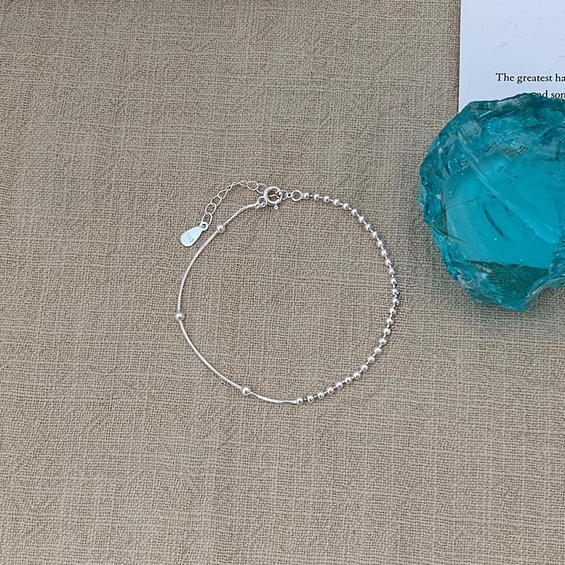 Fresh and Sweet Star-shaped Heart-shaped Blue Silver Bead Bracelet - Simple Pendant Jewelry for A Casual Look.