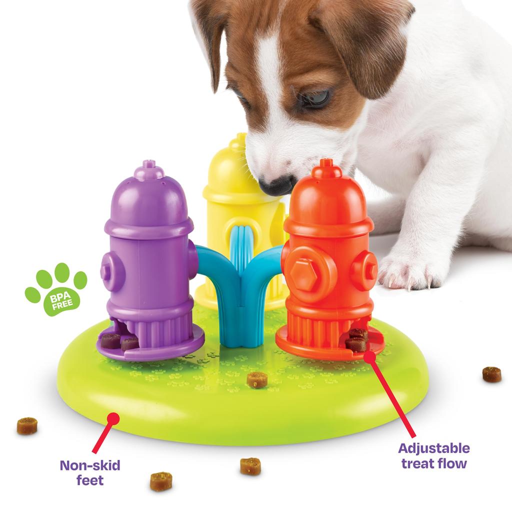 Brightkins Find Fire Hydrant Puzzle for All Dog Prevents Slow Nose Treat Authentic Treats! Breeds, Eating, Work, Hunting, LER9367,