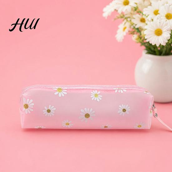 Durable Waterproof Pen Case Flower Pencil Case, Large Capacity PVC Pouch, Stationery Bag for Students, School Supplies Organizer Spill-proof Holder