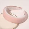 Spring New Glossy Satin Headbands for Women multi-color Light Pink 3cm wide thick sponge plastic Pad Hair bands