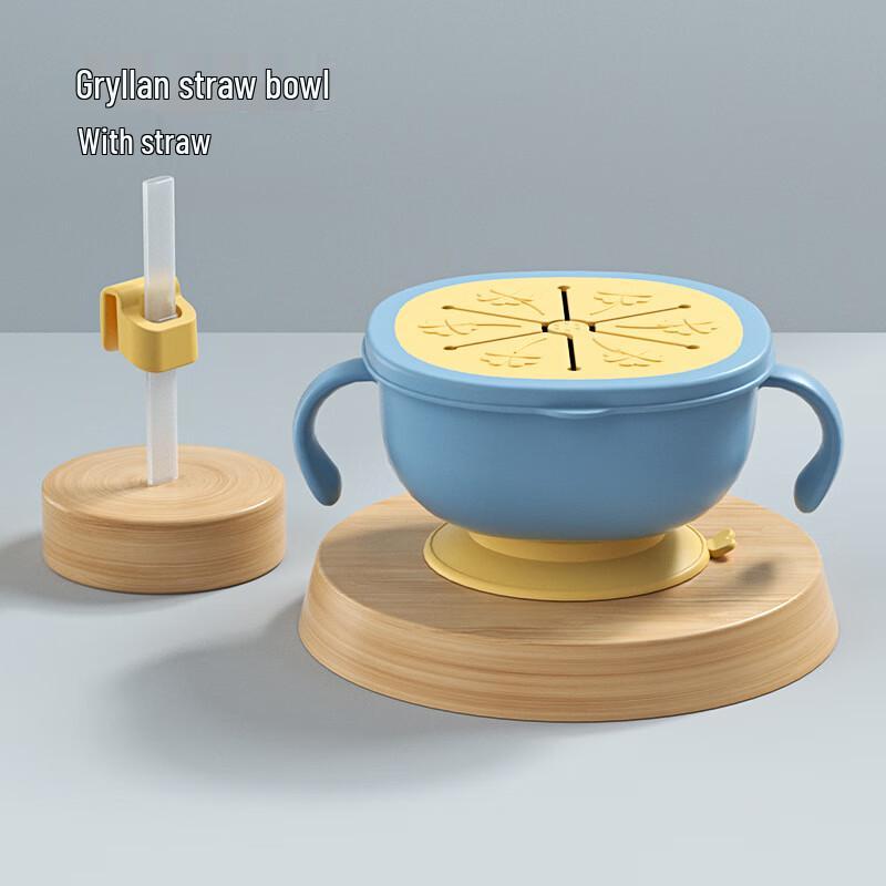 OJW Baby 3-in-1 Silicone Suction Feeding Bowl with Straw