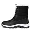 Winter outdoor velvet thickened warm snow boots large size 42 waterproof cotton shoes black cold-proof boots women's and women's shoes batch