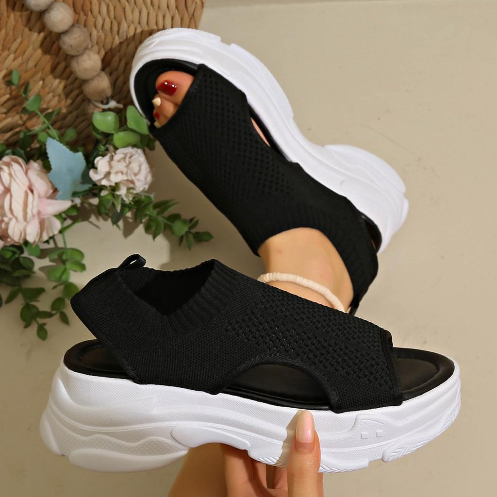 Fashion Plus Size 35-42 Fashion Women Platform Zapatos De Verano Mujer 2025 Designer Sandalias Mesh Hollow Summer New Sport Sandals