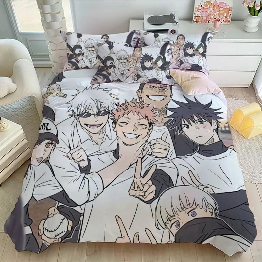 Jujutsu Kaisen Bettwäsche Set Japan Anime Satoru Gojo Bettbezug Zuhause Benutzerdefinierte Bettdecke Abdeckung Einzelne Queen Bett Abdeckung Se
