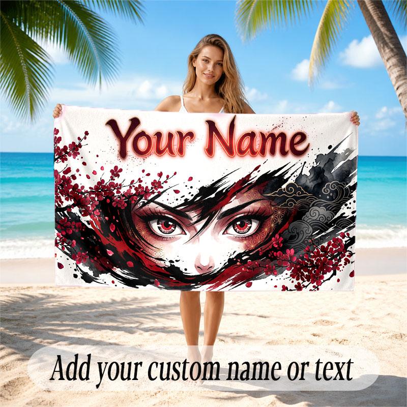 Fantasy Magic Theme Soft Beach Towel Personalized Custom Name Text Towel Portable for Beach Pool Travel