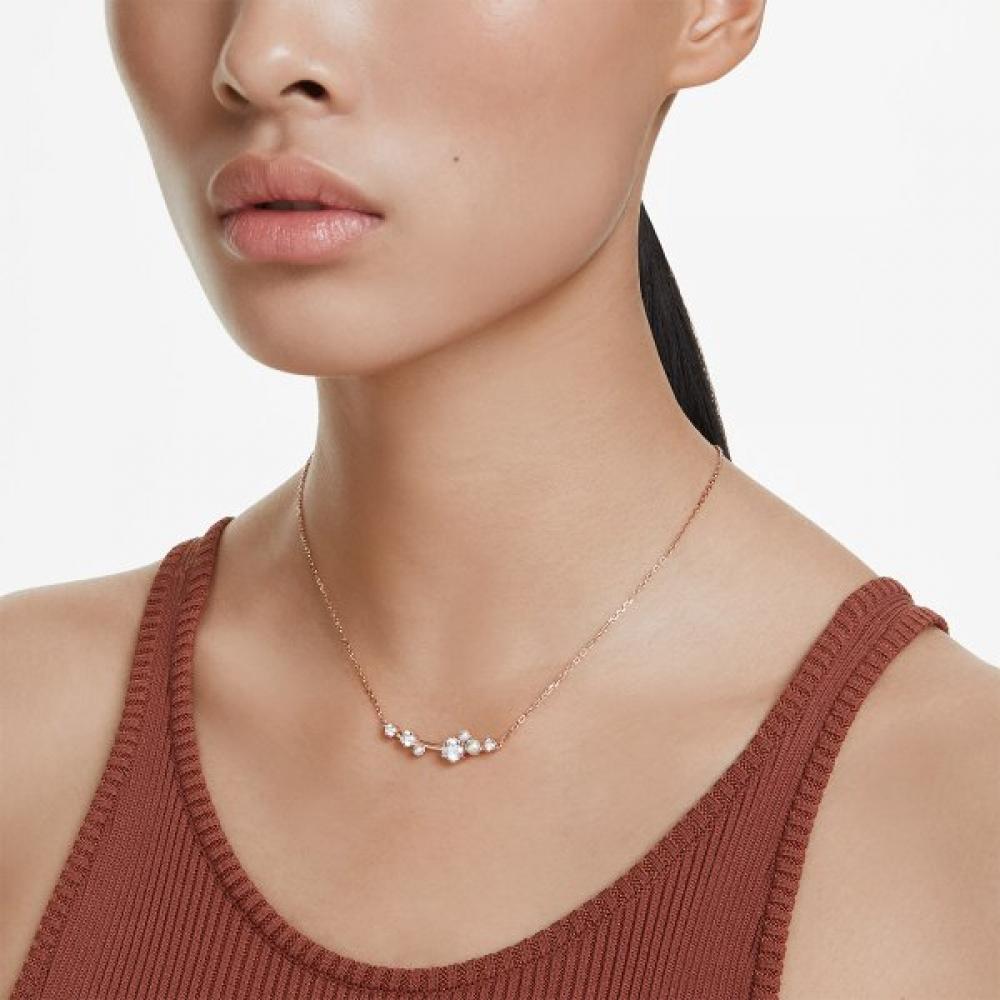 Swarovski Rose Gold Crystal Pearl Necklace 5729504
