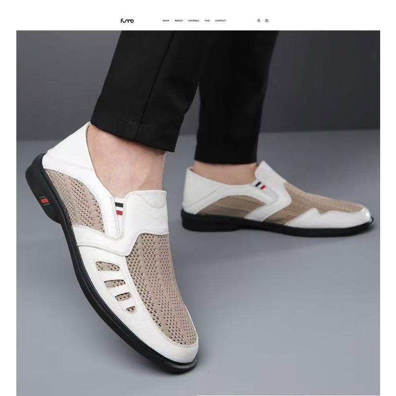 Mens Summer Breathable Hollow Out Casual Loafers Soft Sole Work Shoes