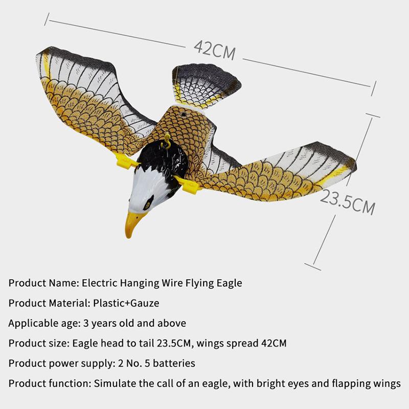 Jouet Aigle Volant Électrique Avec Ailes Battantes Lumière Lumineuse Et Musique Vive Pour Cadeaux d'Anniversaire d'Enfants Jouet d'Intérieur Extérieur