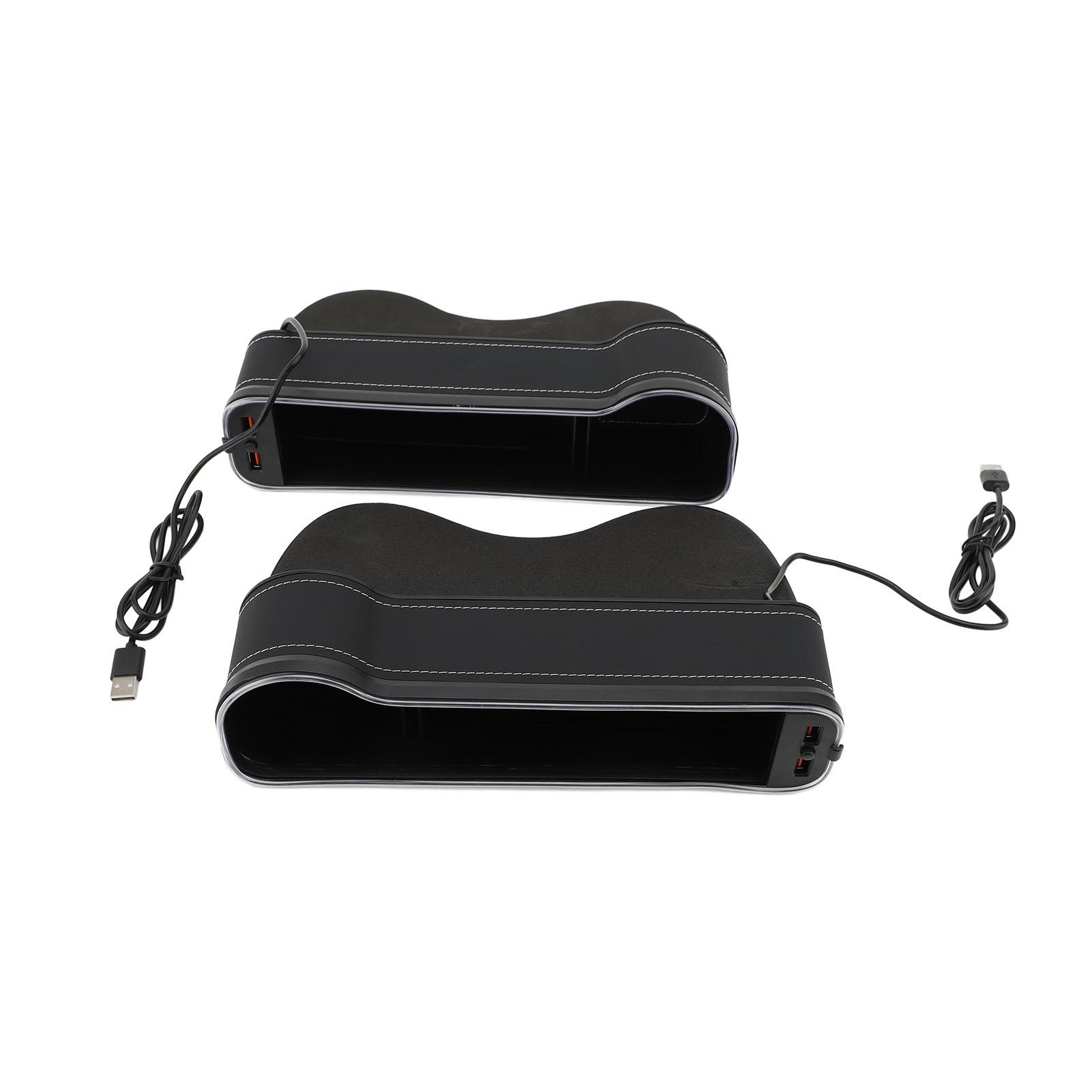 

Car Seat Gap Filler Organizer Multifunction Side Seat Storage Box with Ambient Light USB Charger чёрный