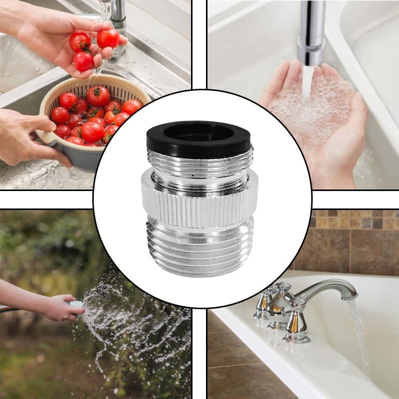 Faucet Adapter with Aerator, 3/4" Thread Sink Faucet To Garden Hose Adapter for Kitchen, Bathroom, Garden, Yard & Balcony