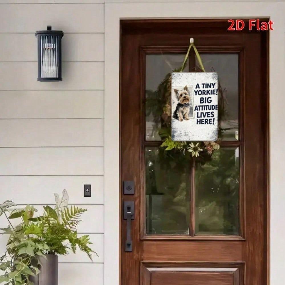 Funny Yorkshire Terrier Vintage Metal Sign Wall Art For Home Bedroom Decor 31x21cm