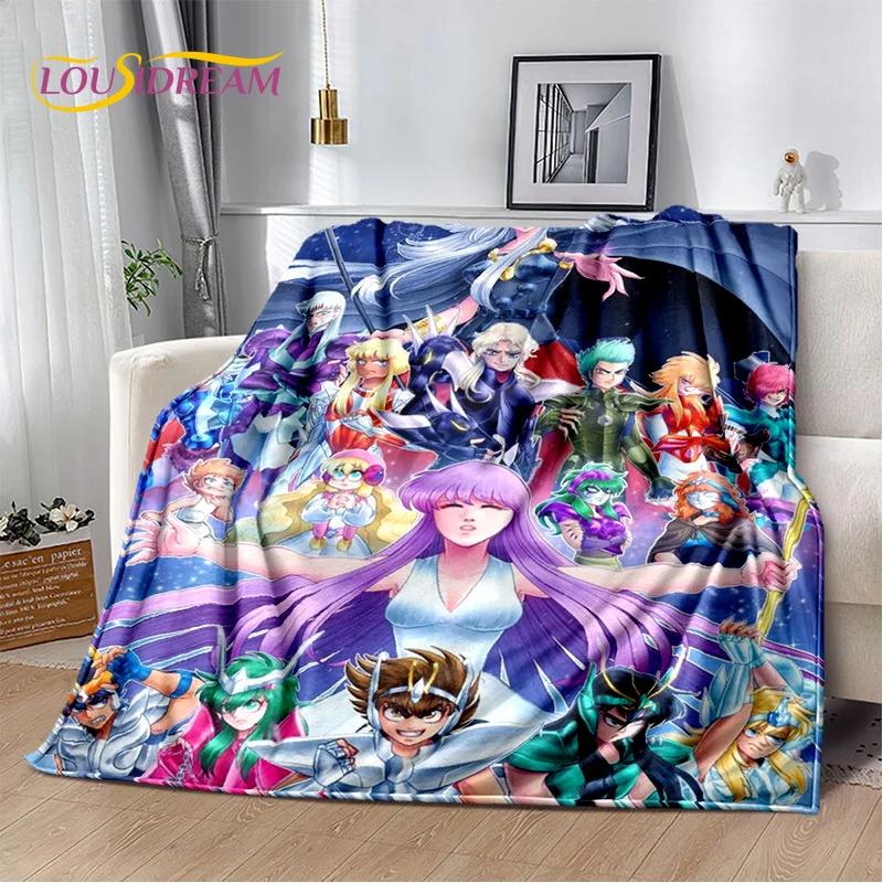 Cartoon Saint Seiya 3D Retro Soft Flannel Blanket for Beds Bedroom Sofa Picnic,Throw Blanket for Cover Outdoor Leisure Nap Gift