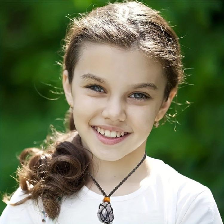 Pack of 10 Braided Stone Holder Necklace Adjustable Length Choker Crystals and Stones Net Pocket Neckchain Accessory