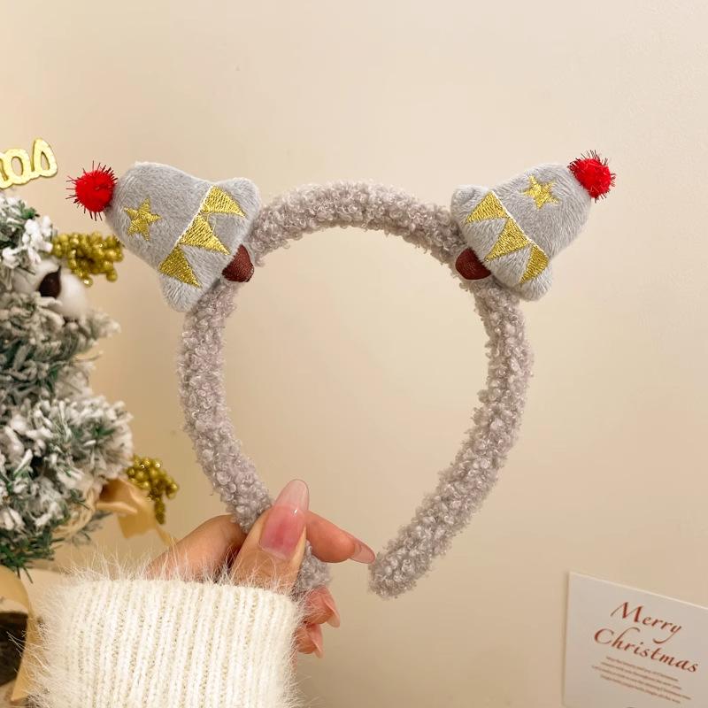 Korean Style Holiday Headwear: Plush Santa Claus & Snowman Hair Clips, Lamb Wool Headband & Antler Accessory
